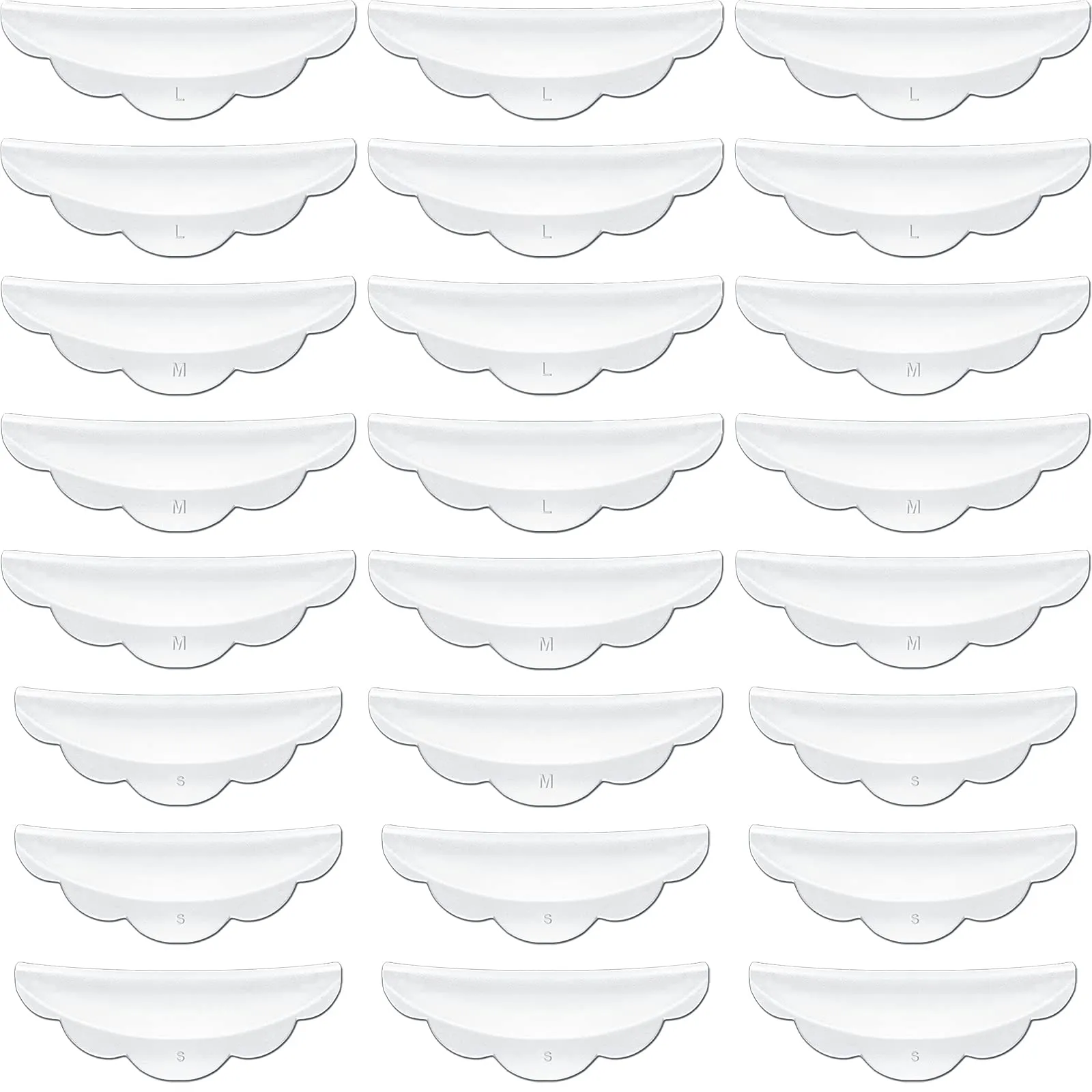 24 Pieces Silicone Eyelash Shield Pads with S/M/L Size, Lash Lift Rods Makeup Beauty Tool Makeup Utensil Reusable Lash Lifting Shield Pads Supplies