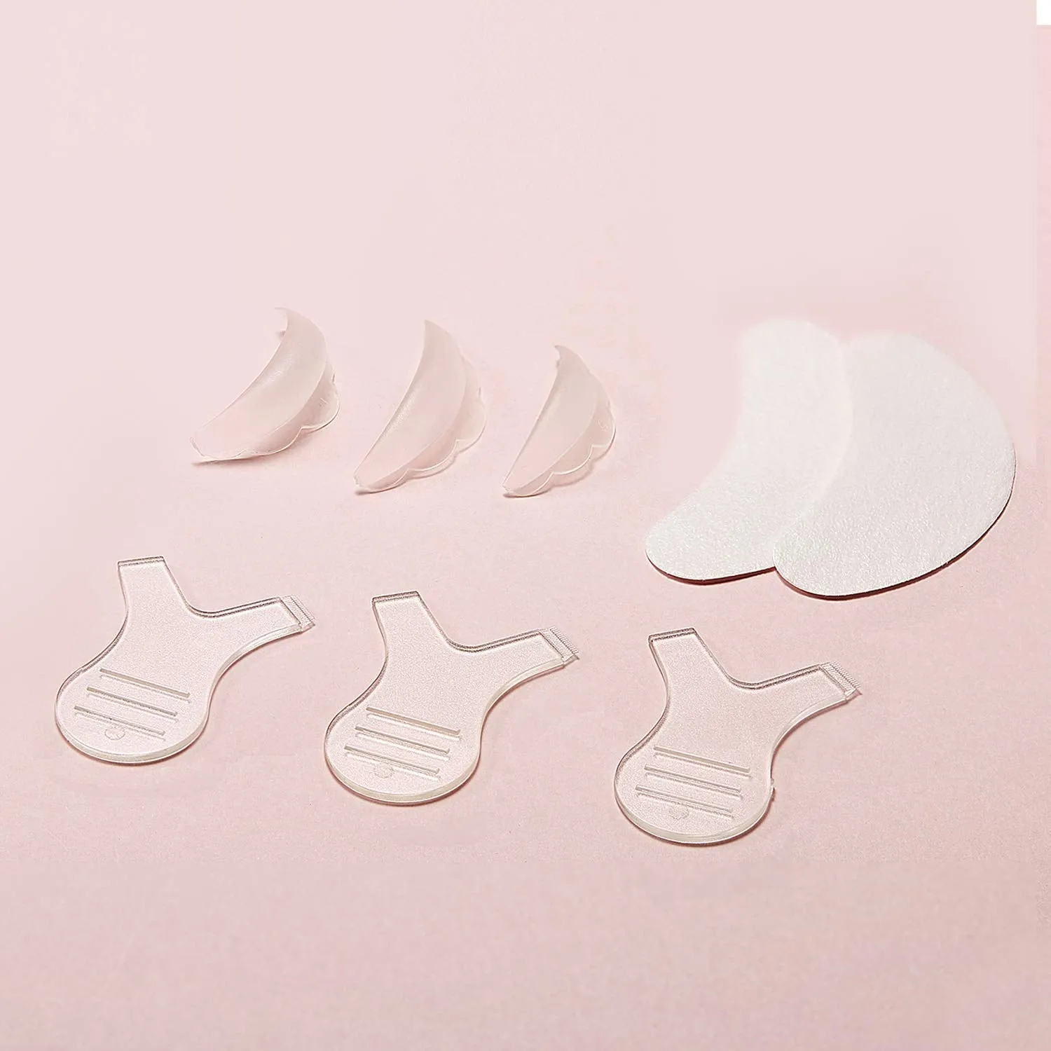 24 Pieces Silicone Eyelash Shield Pads with S/M/L Size, Lash Lift Rods Makeup Beauty Tool Makeup Utensil Reusable Lash Lifting Shield Pads Supplies