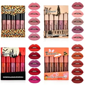 5pcs/set Waterproof Lipstick Sexy Vampire Lip Stick Matte Velvet Lipstick Lips Makeup Cosmetics Labiales Matte