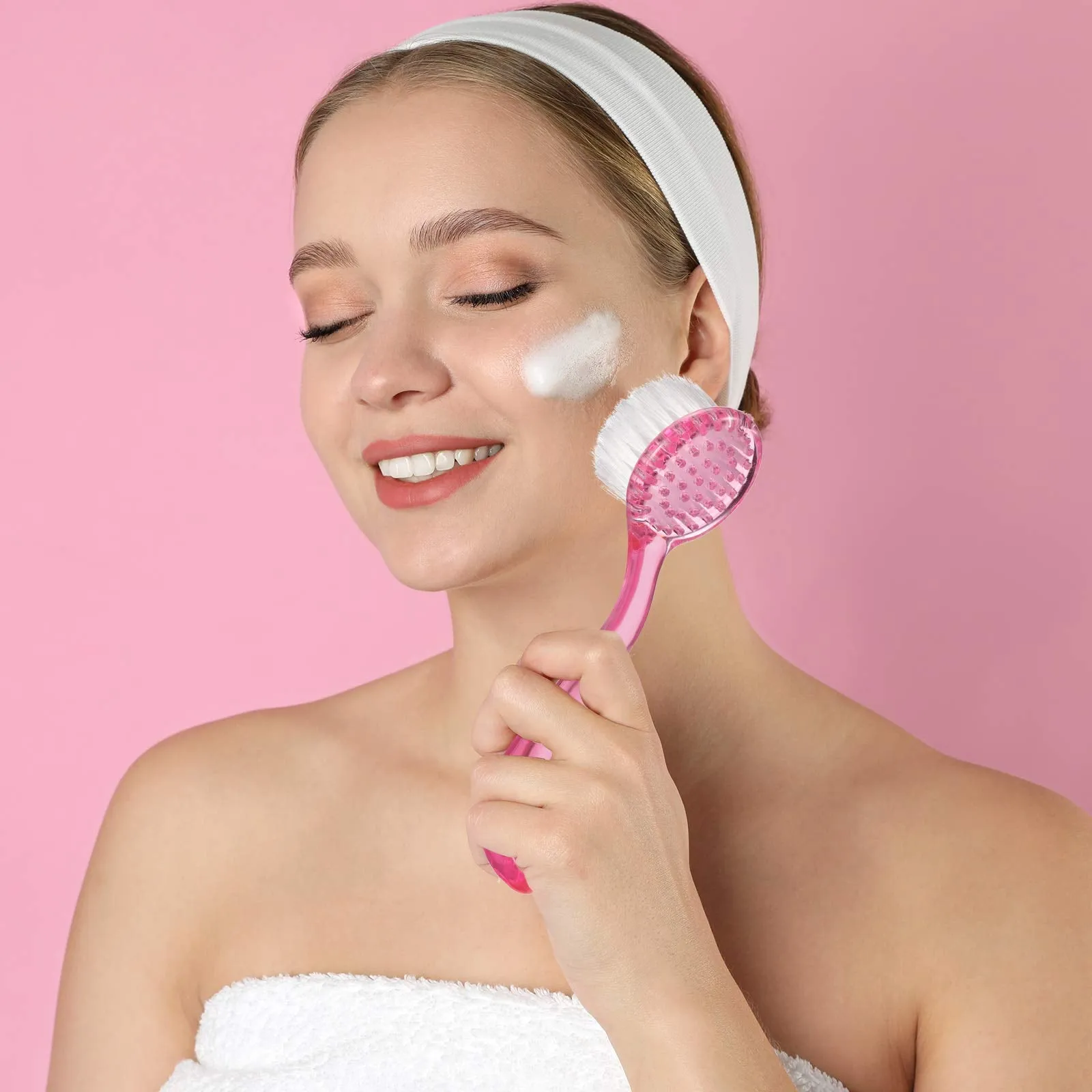 6 Pieces Facial Cleansing Brush Soft Bristle Facial Brush Scrub Exfoliating Facial Brush with Acrylic Handle, Face Wash Scrub Exfoliator Brush for Face Care Makeup Skincare Removal