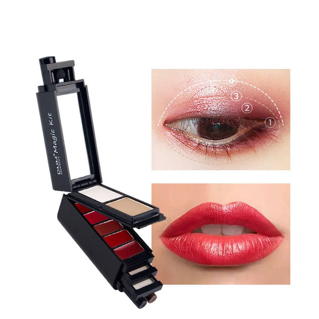 8-in-1 Eye Makeup Lipstick Shadow Mascara Kit