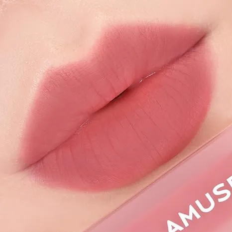 AMUSE Dew Velvet Semi Matt Fresh Dewy Velvet Texture Korean Makeup Transfer-proof Non-sticky Lipstick glossy Vegan 10 Rose Boksoonga (Rose Peach) 4g