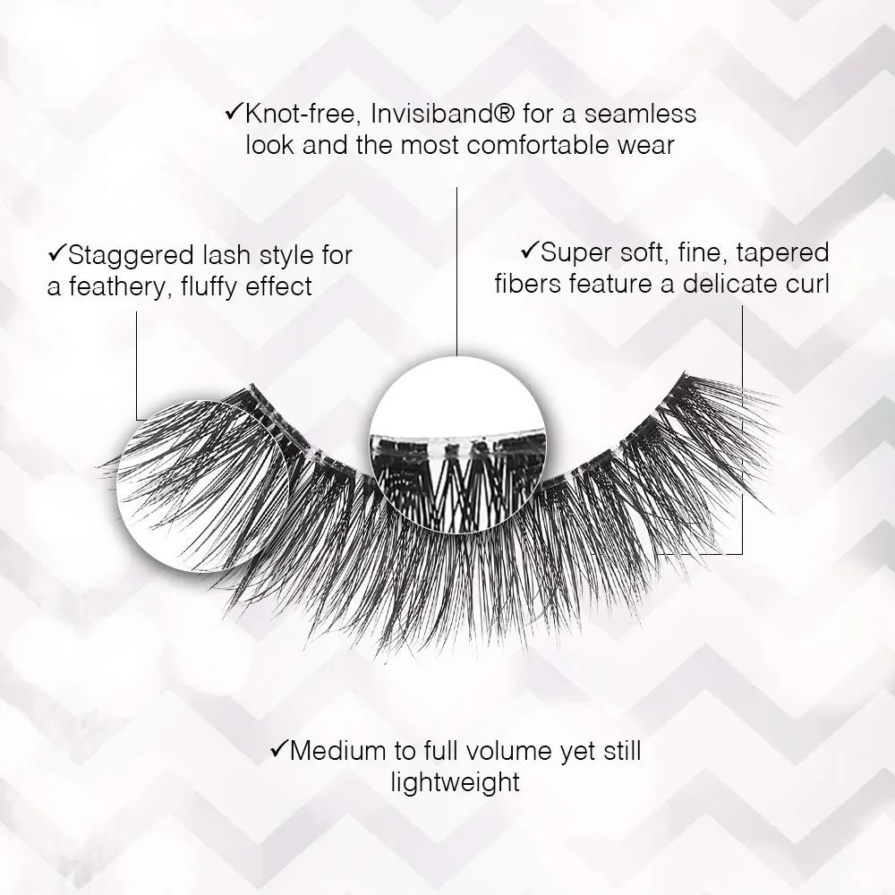 Ardell False Eyelashes 3D Faux Mink Lashes, 861 - Lightweight Reusable Strip Lashes with Invisiband, Ultra-Fluffy Volume for a Bold and Dramatic Look, 4 Pairs