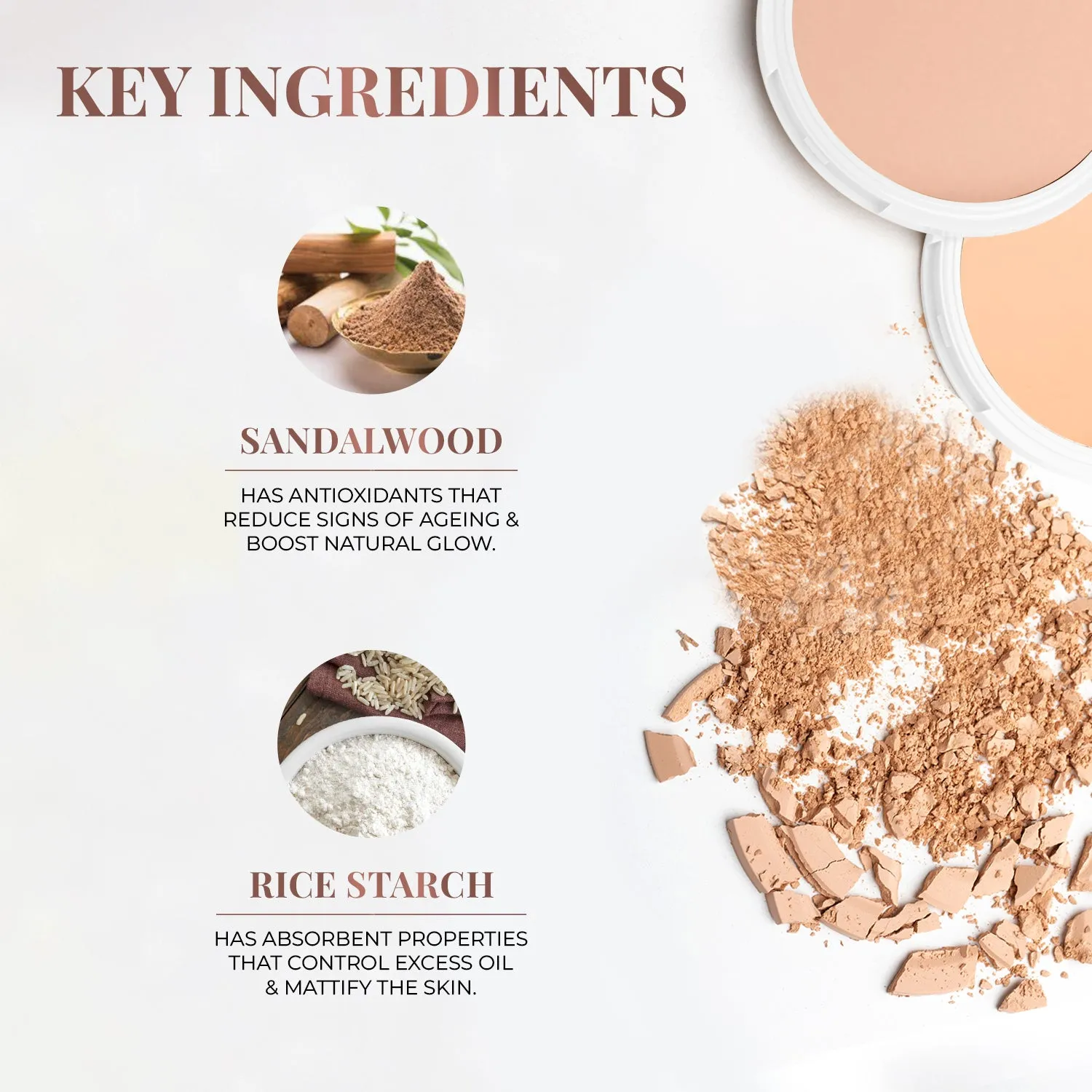 Beige - Oil Control Radiance Boost Compact Powder with Sandalwood & Rice Starch