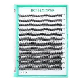 BODERMINCER 8-16mm to Choose Fish Tail Design 120pcs Thickness 0.1mm C Curl 12 Root Women Lady Individual Black False Eyelash Cluster Eye Lashes Extension Tools (8-10-12-14-16mm MIX)