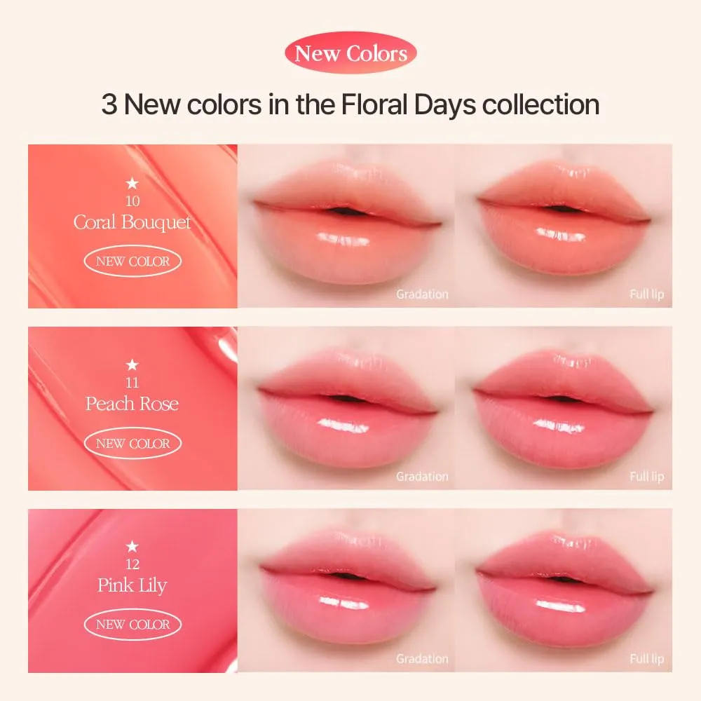 COSNORI Flow Wave Lip Tint - Vegan Glassy Lip Gloss, Lightweight & Long-lasting, Plant-derived Oil Moisturizer (05 PUNCH)
