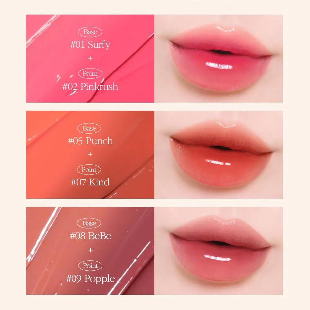 COSNORI Flow Wave Lip Tint - Vegan Glassy Lip Gloss, Lightweight & Long-lasting, Plant-derived Oil Moisturizer (05 PUNCH)