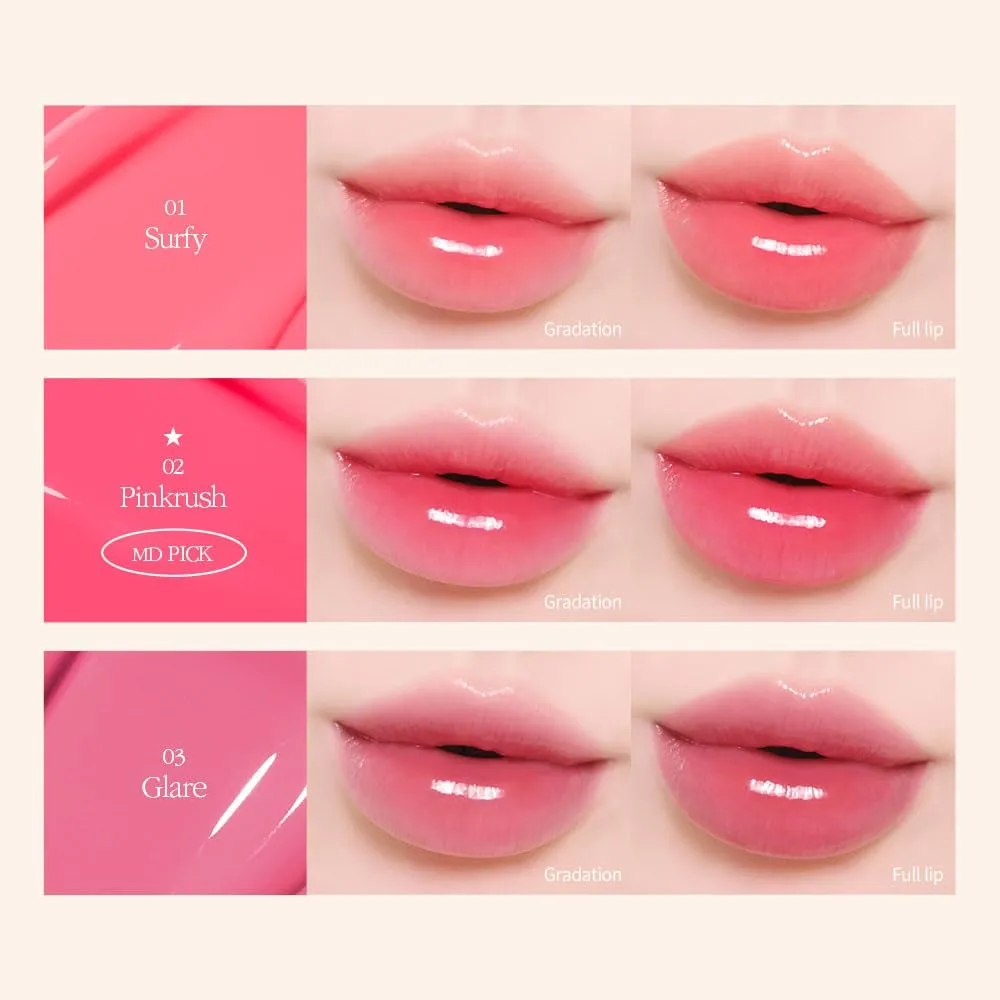 COSNORI Flow Wave Lip Tint - Vegan Glassy Lip Gloss, Lightweight & Long-lasting, Plant-derived Oil Moisturizer (11 PEACH ROSE)