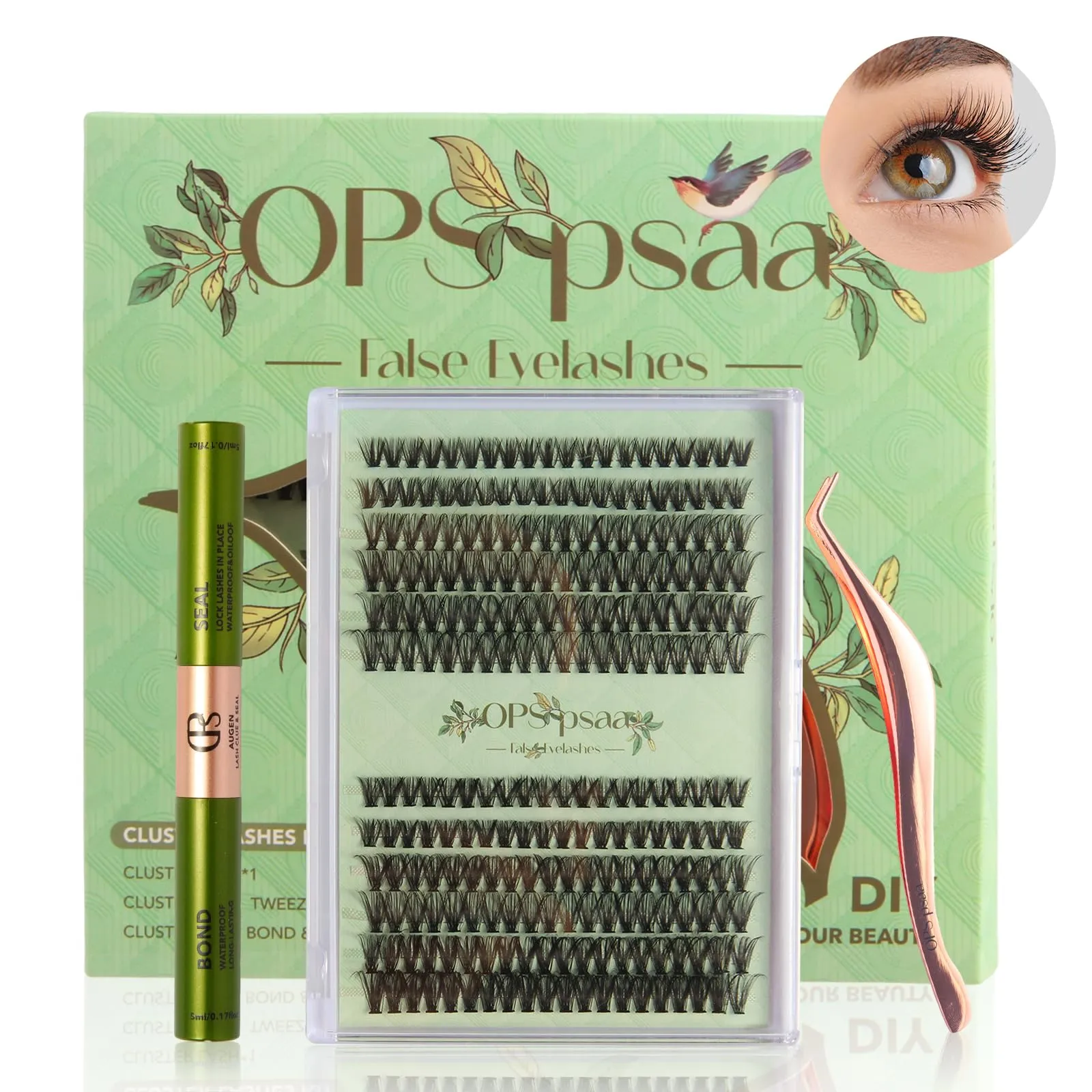 DIY Individual Lashes Clusters Kit,240pcs Lash Clusters Eyelash Extension Kit with Cluster Lash Glue and Lash Tweezer D Curl Lash Extension Kit False Eyelash Cluster Kit At Home(30D40D, 0.07D, 9-16mm)