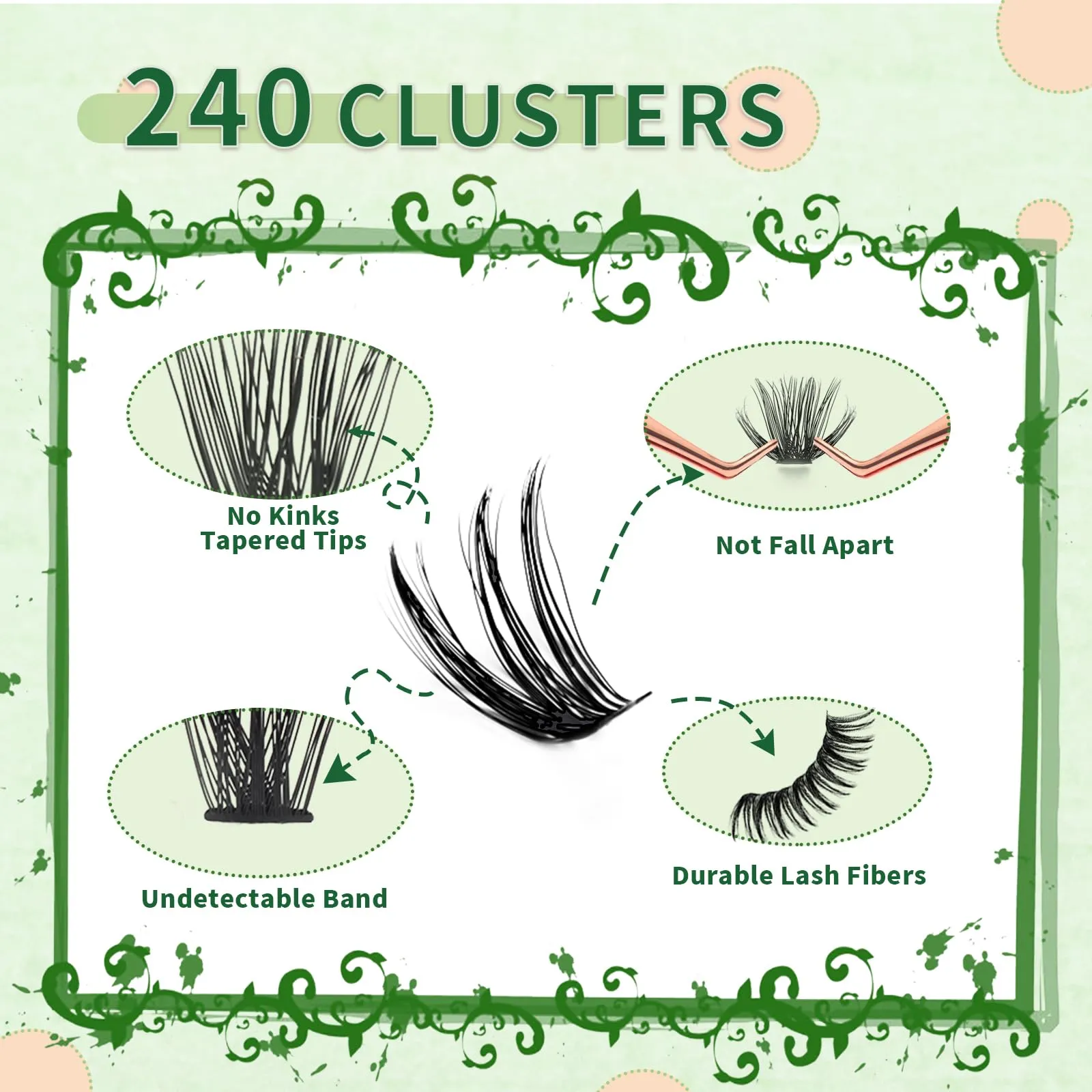 DIY Individual Lashes Clusters Kit,240pcs Lash Clusters Eyelash Extension Kit with Cluster Lash Glue and Lash Tweezer D Curl Lash Extension Kit False Eyelash Cluster Kit At Home(30D40D, 0.07D, 9-16mm)