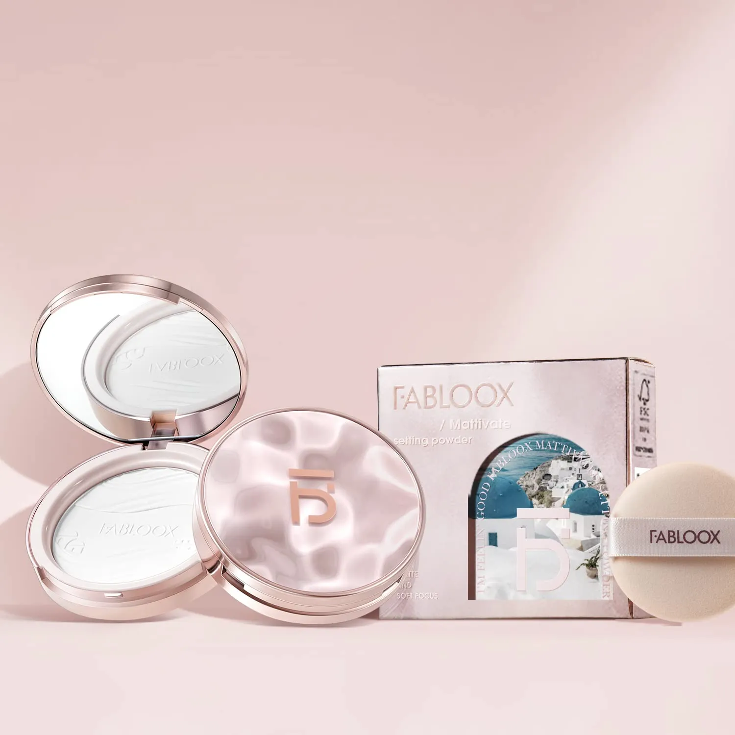 FABLOOX Soft Focus Pressed Powder, Talc-Free Translucent Setting Powder & Finishing Powder, Oil Control Blurs Fine Lines and Pores, Brightens Skin, Waterproof, Long-Lasting Matte Finish, Natural
