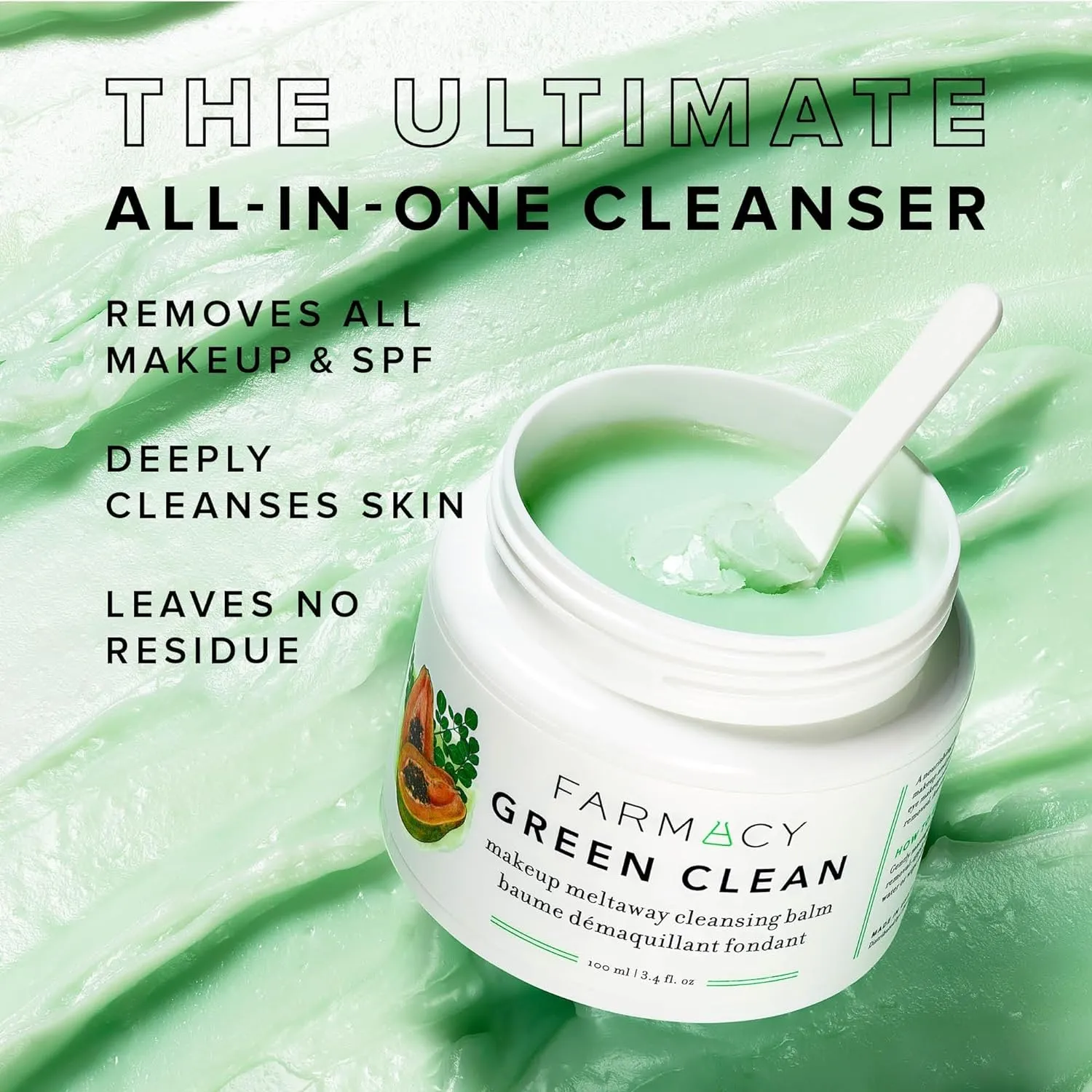 Farmacy's Green Clean Makeup Remover Balm: A Natural Cleansing Delight, Perfect for Effortlessly Removing Makeup & SPF