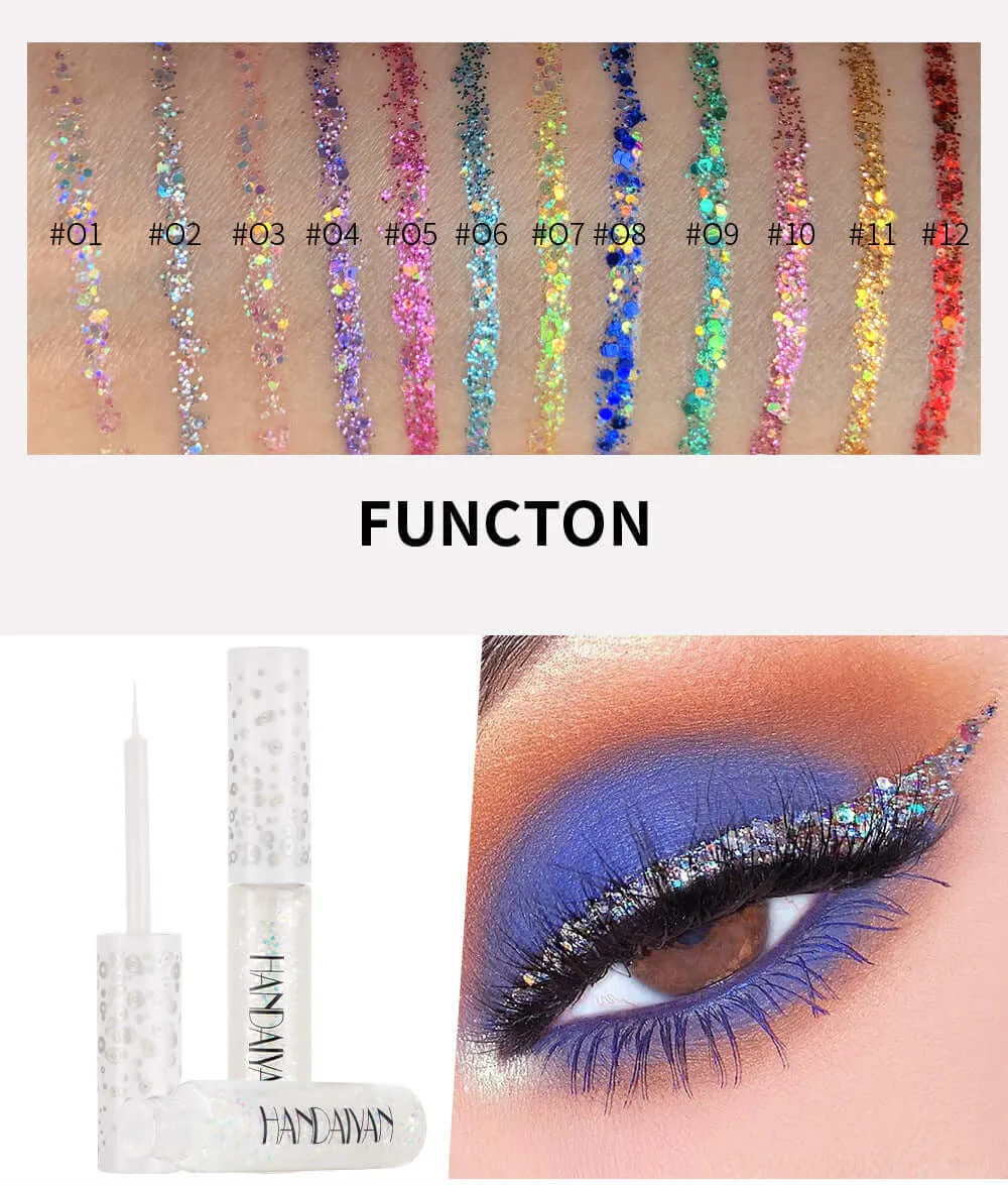 HANDAIYAN 12 Colors Sequin Eyeliner