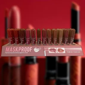 Kiss Beauty Velvet Lip Gloss Lipstick -12 Pcs