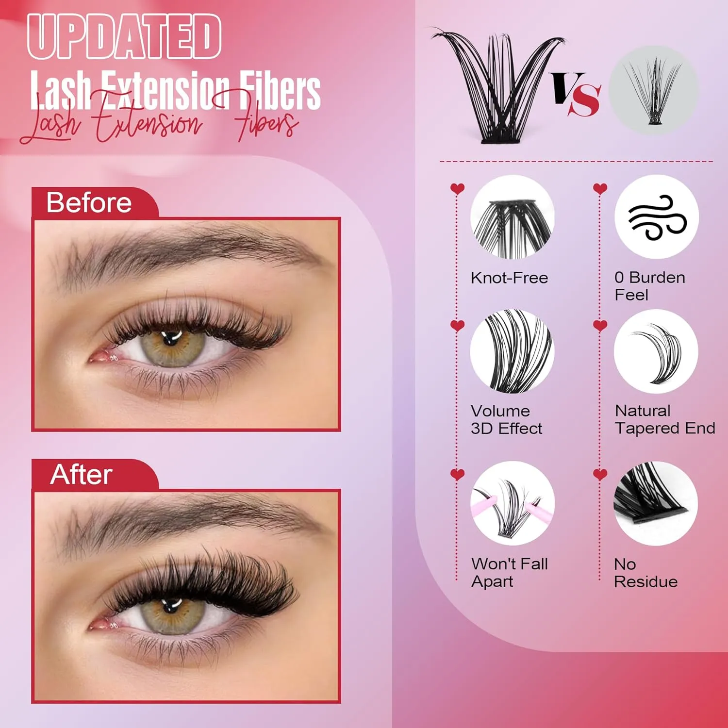 Lash Extension Kit: Individual Lash Clusters (9-16mm, 30D & 40D)