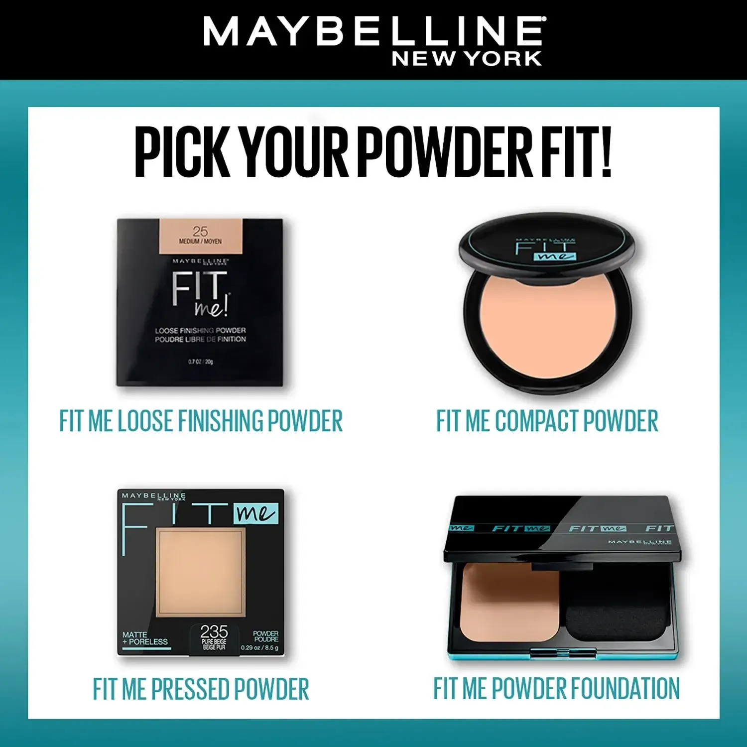 Maybelline New York Fit Me Matte   Poreless Compact Powder, 220 Natural Beige, 6g