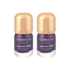 Pack Of 2 | Golden Cap Oil-based Nail Polish(14 Glitter Purple)