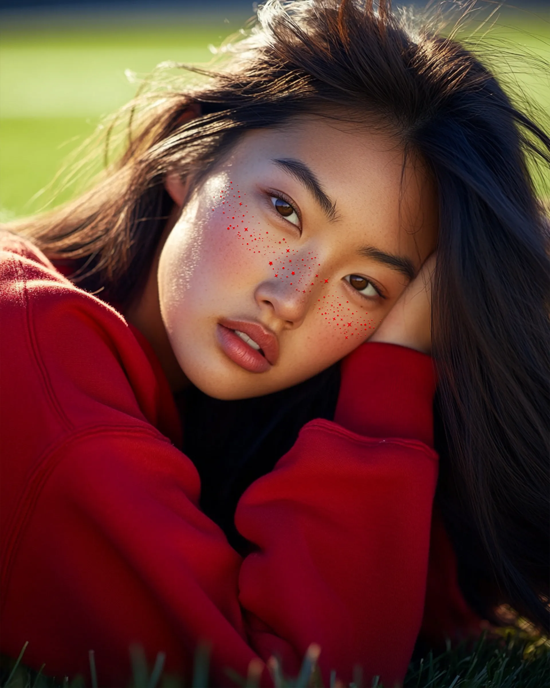 Red Spirit Speckles Makeup Patches