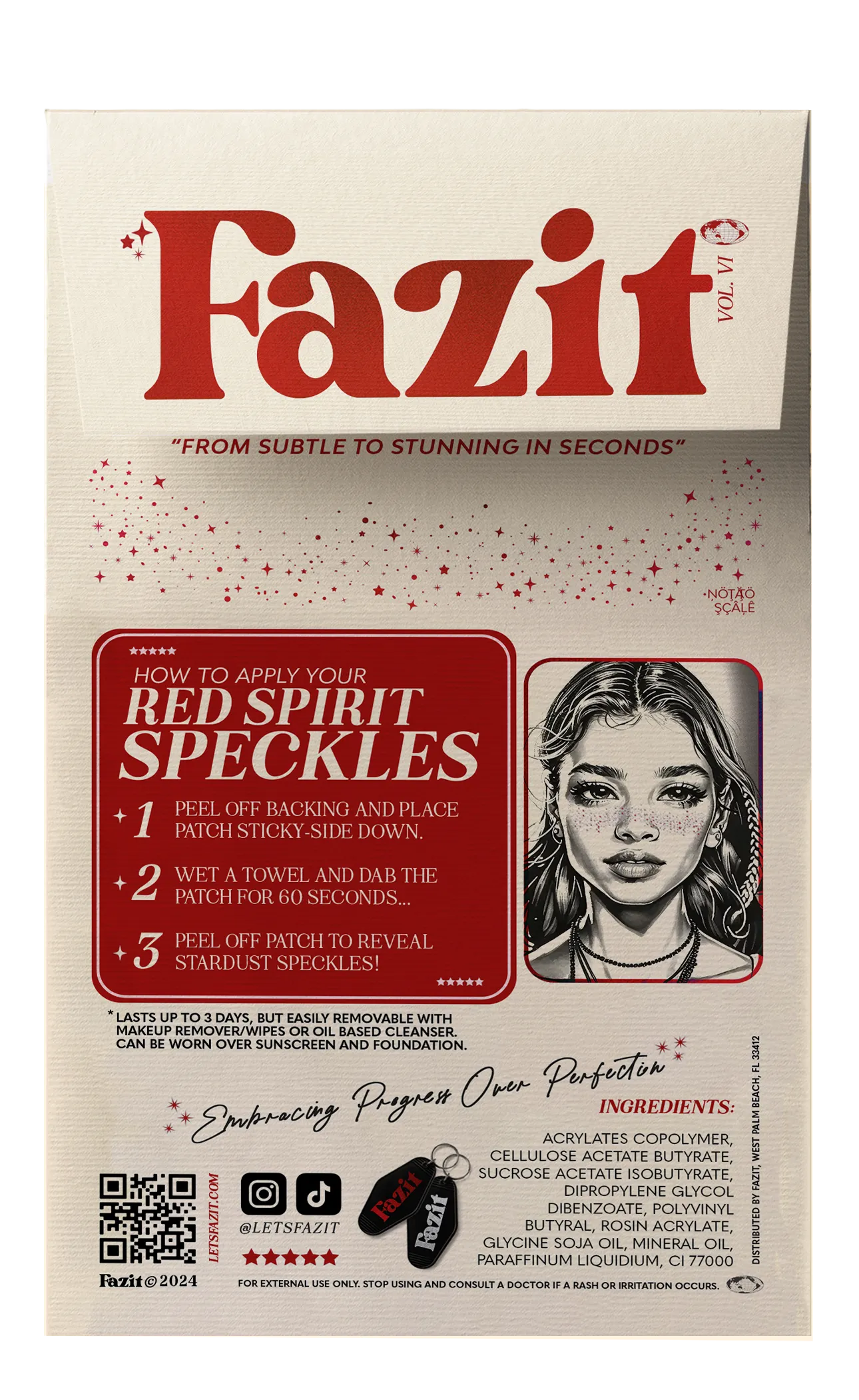 Red Spirit Speckles Makeup Patches