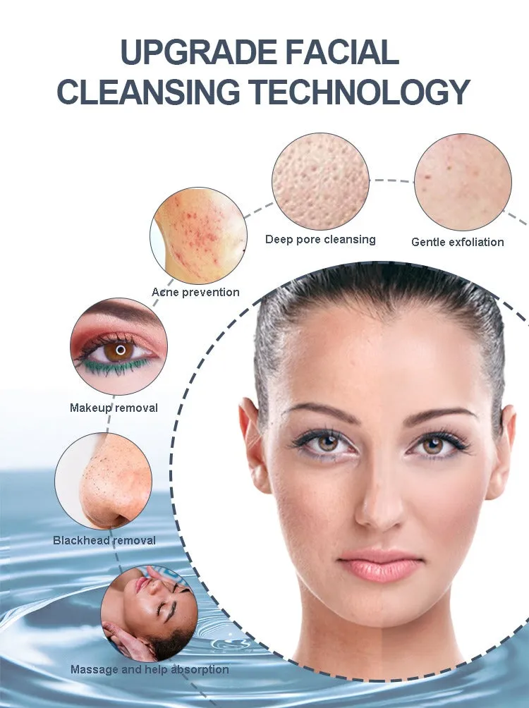 Rotating Waterproof Facial Cleansing Spin Roller Sonic Massager Cleaner Brush Silicone Electric Face Brush Cleanser