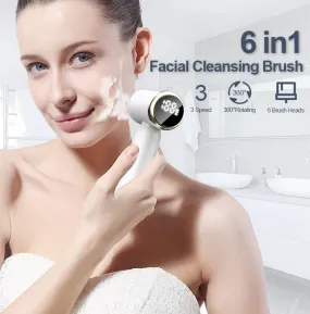 Rotating Waterproof Facial Cleansing Spin Roller Sonic Massager Cleaner Brush Silicone Electric Face Brush Cleanser