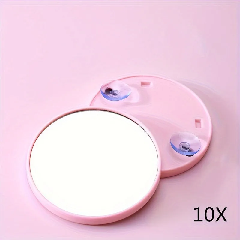 Round Magnifying Mirror with Suction Cups for Precision Grooming