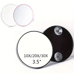 Round Magnifying Mirror with Suction Cups for Precision Grooming