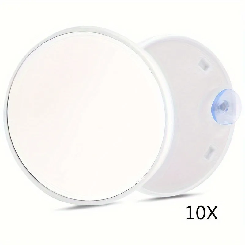 Round Magnifying Mirror with Suction Cups for Precision Grooming