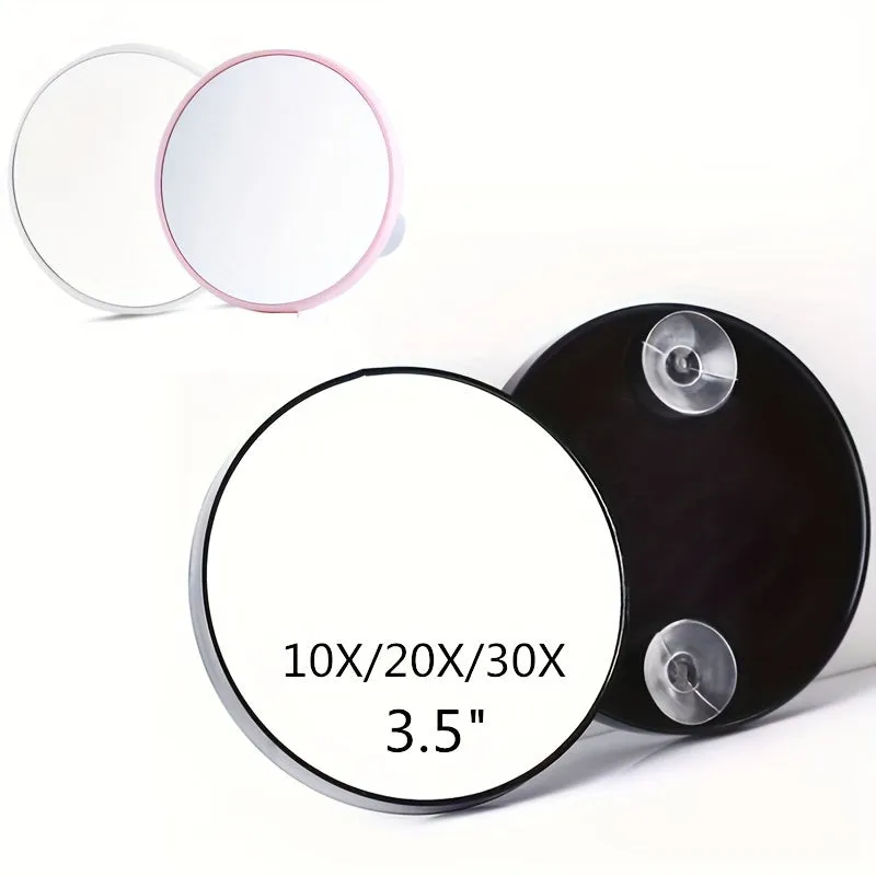 Round Magnifying Mirror with Suction Cups for Precision Grooming