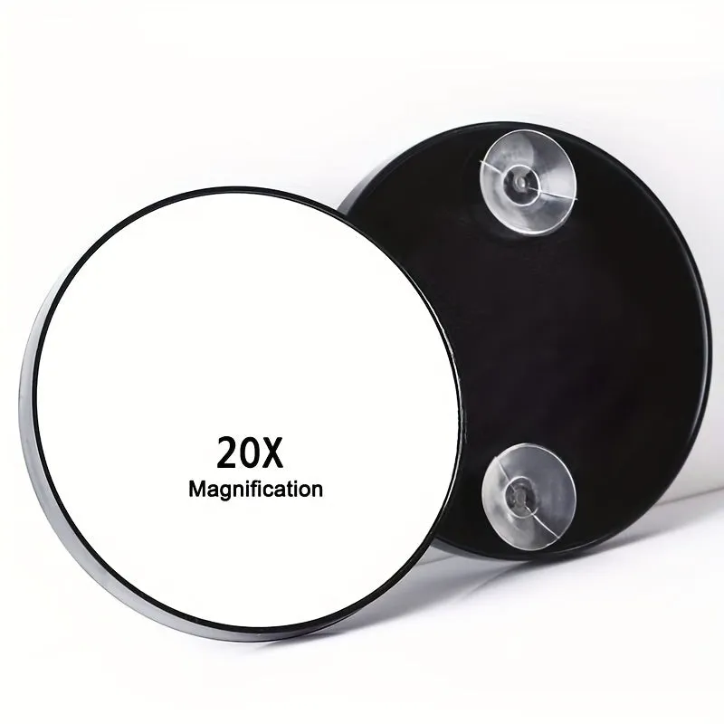 Round Magnifying Mirror with Suction Cups for Precision Grooming