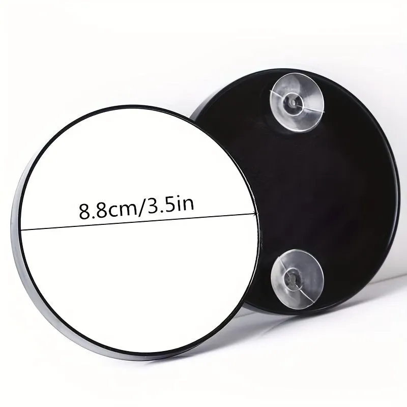 Round Magnifying Mirror with Suction Cups for Precision Grooming