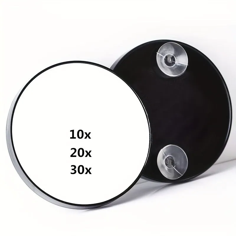 Round Magnifying Mirror with Suction Cups for Precision Grooming