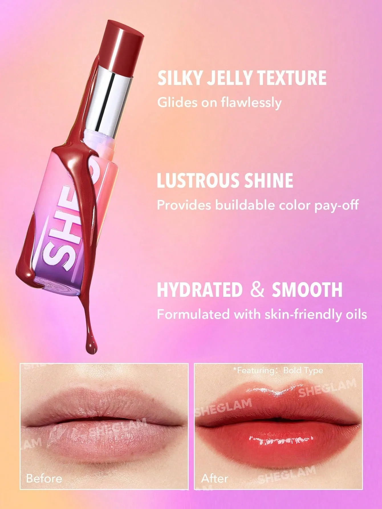 SHEGLAM Mirror Kiss High-Shine Lipstick-Own Your Shine