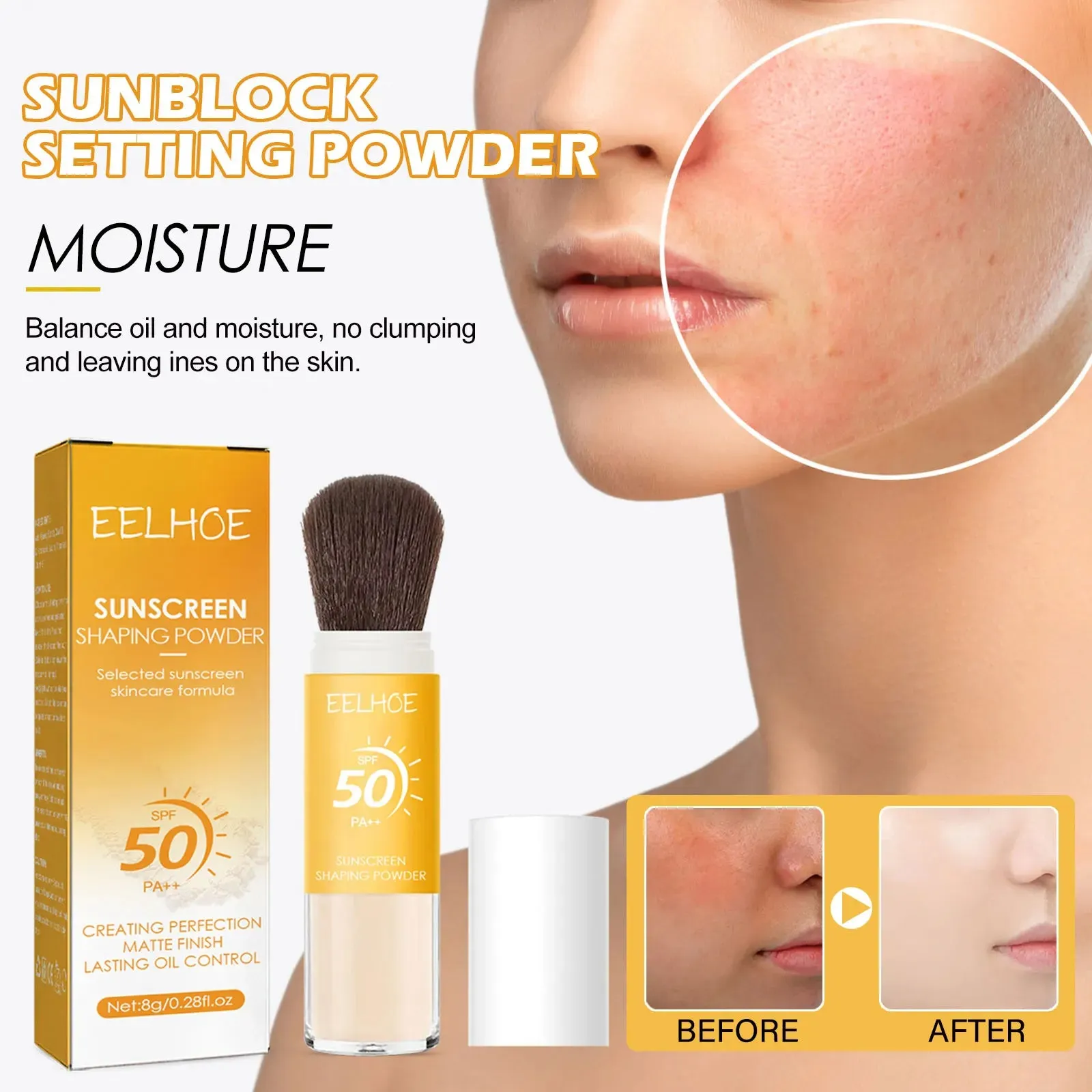 Sunscreen Shaping Powder - Lightweight, Breathable, Long-Lasting Makeup Setting Powder