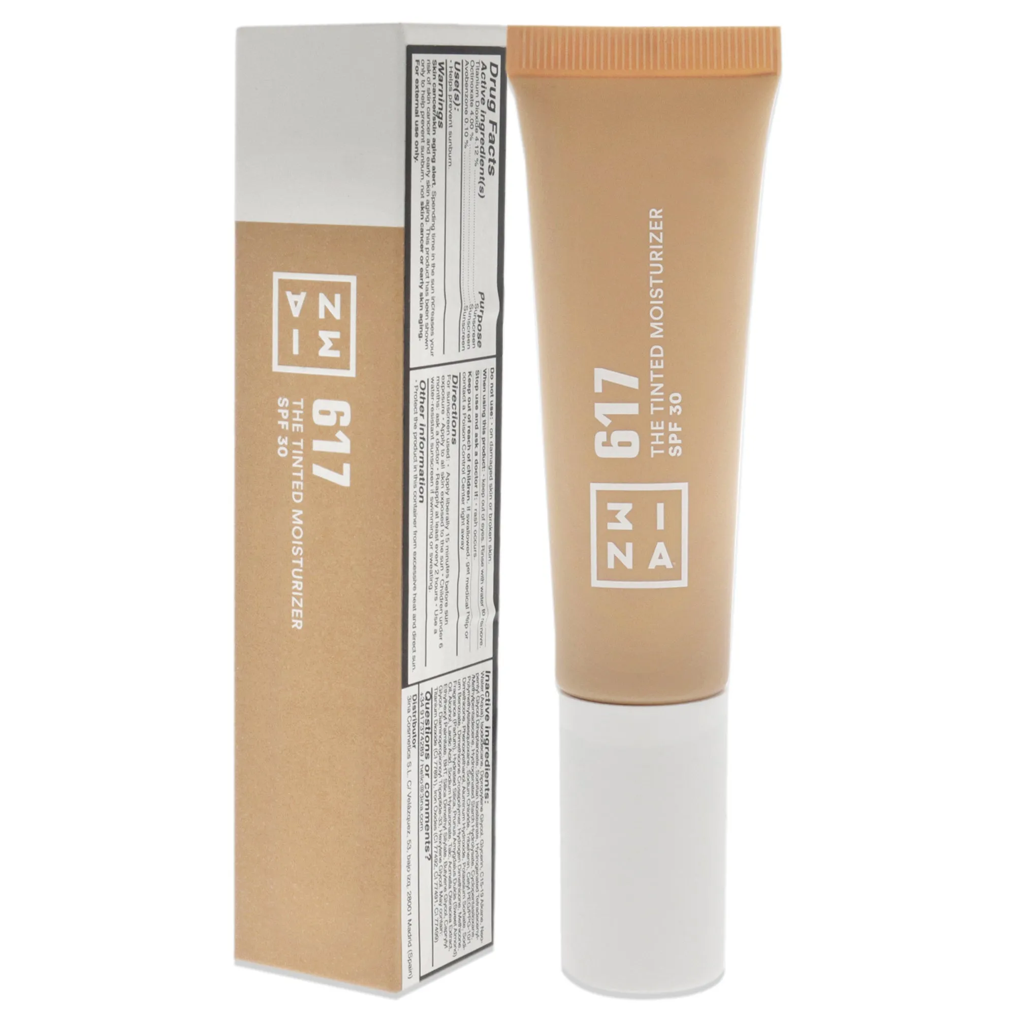 The Tinted Moisturizer SPF 30 - 617 Medium-Tan With Rich Pink Undertone by 3INA for Women - 1 oz Foundation