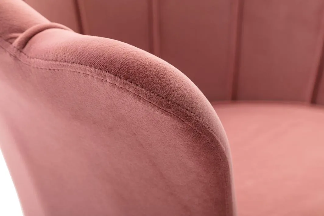 Velvet Shell Fabric Pink Armchair Lounge Chair Accent Armchairs Single Sofa