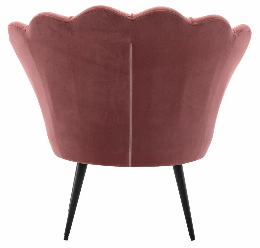 Velvet Shell Fabric Pink Armchair Lounge Chair Accent Armchairs Single Sofa