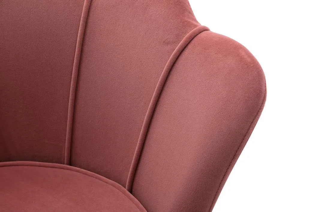 Velvet Shell Fabric Pink Armchair Lounge Chair Accent Armchairs Single Sofa